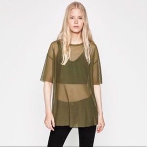 Zara Mesh Over-sized Top